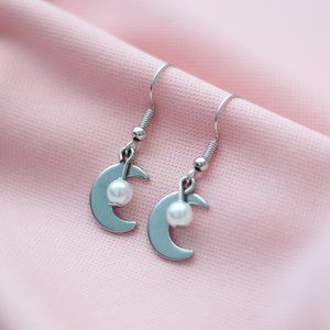 Pearl Moon Drop Earrings